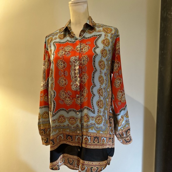 Multi colored Zara long blouse tunic size small - Picture 4 of 6